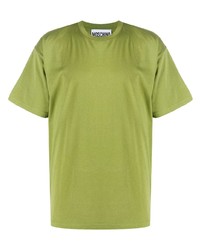 T-shirt à col rond imprimé chartreuse Moschino