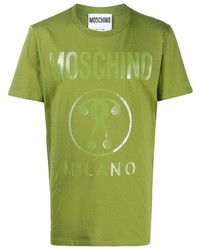 T-shirt à col rond imprimé chartreuse Moschino