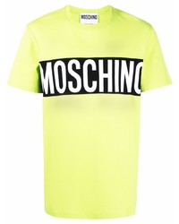 T-shirt à col rond imprimé chartreuse Moschino