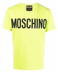 T-shirt à col rond imprimé chartreuse Moschino