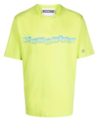 T-shirt à col rond imprimé chartreuse Moschino