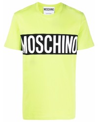 T-shirt à col rond imprimé chartreuse Moschino