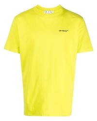 T-shirt à col rond imprimé chartreuse Off-White