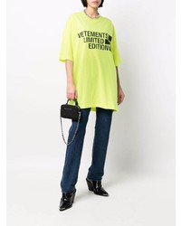 T-shirt à col rond imprimé chartreuse Vetements