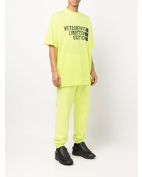 T-shirt à col rond imprimé chartreuse Vetements