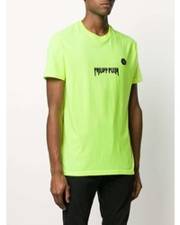 T-shirt à col rond imprimé chartreuse Philipp Plein