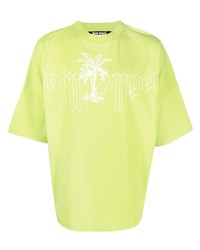 T-shirt à col rond imprimé chartreuse Palm Angels