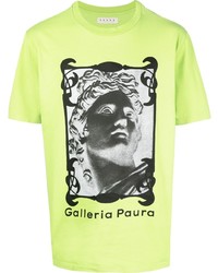 T-shirt à col rond imprimé chartreuse Paura