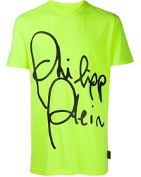 T-shirt à col rond imprimé chartreuse Philipp Plein