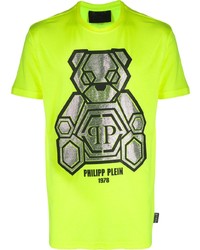 T-shirt à col rond imprimé chartreuse Philipp Plein