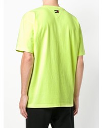 T-shirt à col rond imprimé chartreuse Tommy Jeans