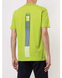 T-shirt à col rond imprimé chartreuse Ea7 Emporio Armani