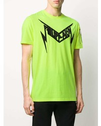 T-shirt à col rond imprimé chartreuse Philipp Plein