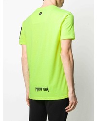 T-shirt à col rond imprimé chartreuse Philipp Plein