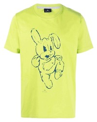 T-shirt à col rond imprimé chartreuse PS Paul Smith