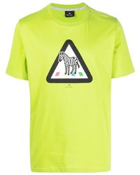 T-shirt à col rond imprimé chartreuse PS Paul Smith