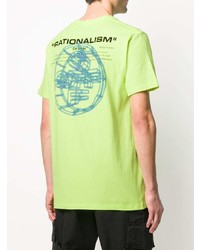 T-shirt à col rond imprimé chartreuse Off-White