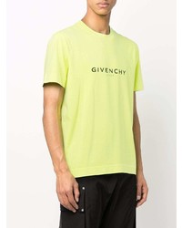 T-shirt à col rond imprimé chartreuse Givenchy