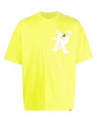T-shirt à col rond imprimé chartreuse Represent