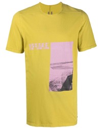 T-shirt à col rond imprimé chartreuse Rick Owens DRKSHDW