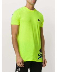 T-shirt à col rond imprimé chartreuse Philipp Plein