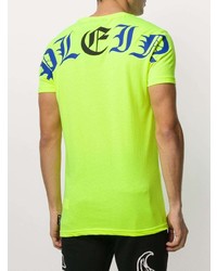 T-shirt à col rond imprimé chartreuse Philipp Plein