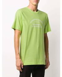 T-shirt à col rond imprimé chartreuse Diesel