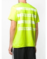 T-shirt à col rond imprimé chartreuse United Standard