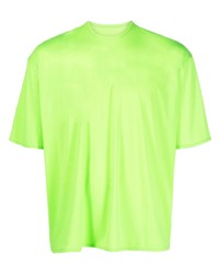 T-shirt à col rond imprimé chartreuse Sunnei