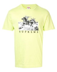 T-shirt à col rond imprimé chartreuse Supreme