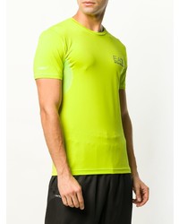 T-shirt à col rond imprimé chartreuse Ea7 Emporio Armani