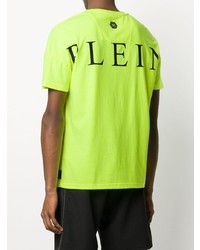 T-shirt à col rond imprimé chartreuse Philipp Plein