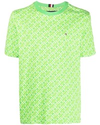 T-shirt à col rond imprimé chartreuse Tommy Hilfiger