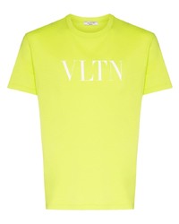 T-shirt à col rond imprimé chartreuse Valentino
