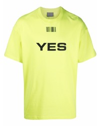 T-shirt à col rond imprimé chartreuse VTMNTS