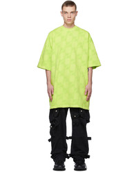 T-shirt à col rond imprimé chartreuse We11done