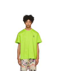 T-shirt à col rond imprimé chartreuse Wooyoungmi