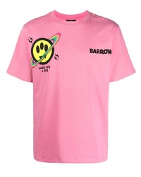 T-shirt à col rond imprimé fuchsia BARROW