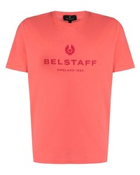 T-shirt à col rond imprimé fuchsia Belstaff