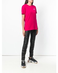 T-shirt à col rond imprimé fuchsia Tommy Jeans