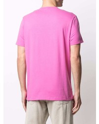 T-shirt à col rond imprimé fuchsia Sandro Paris