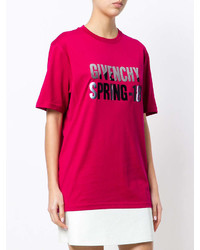 T-shirt à col rond imprimé fuchsia Givenchy