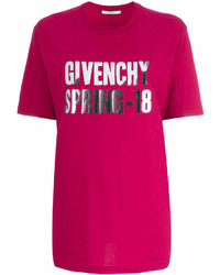 T-shirt à col rond imprimé fuchsia Givenchy