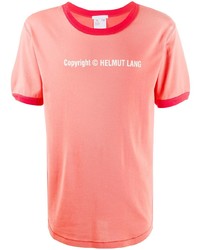 T-shirt à col rond imprimé fuchsia Helmut Lang