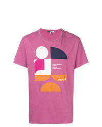 T-shirt à col rond imprimé fuchsia Isabel Marant