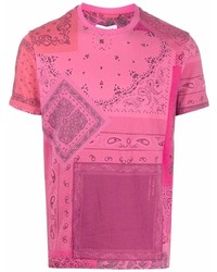 T-shirt à col rond imprimé fuchsia Kenzo