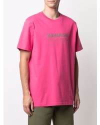 T-shirt à col rond imprimé fuchsia Maharishi