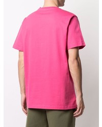 T-shirt à col rond imprimé fuchsia Maharishi