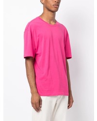 T-shirt à col rond imprimé fuchsia Hugo