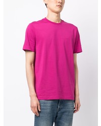 T-shirt à col rond imprimé fuchsia BOSS